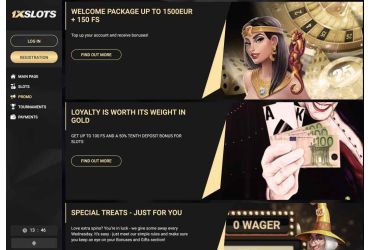1xslots – promotions page of casino